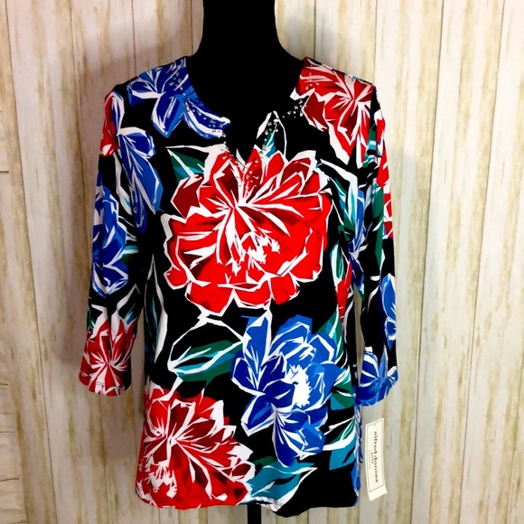 Alfred Dunner women’s size PM floral top - Picture 1 of 9